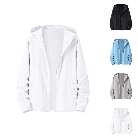 Sun Hoodies for Men 2025 Lightweight Breathable Long Sleeve Zip Up Hooded Jacket with Pockets Outerwear
