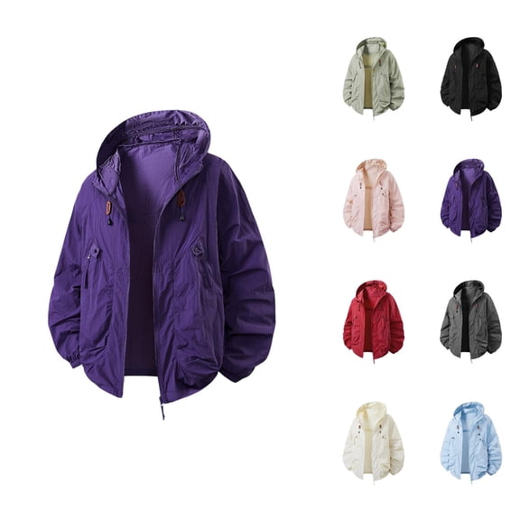 Sun Hoodies for Men 2025 Long Sleeve Lightweight Zip Up Hooded Jacket with Pockets Outerwear Coat Hoodie
