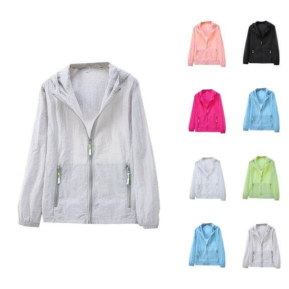 Sun Hoodies for Men Women 2025 Lightweight Breathable Outdoor Casual Long Sleeve Zip Up Hooded Jacket with Pockets