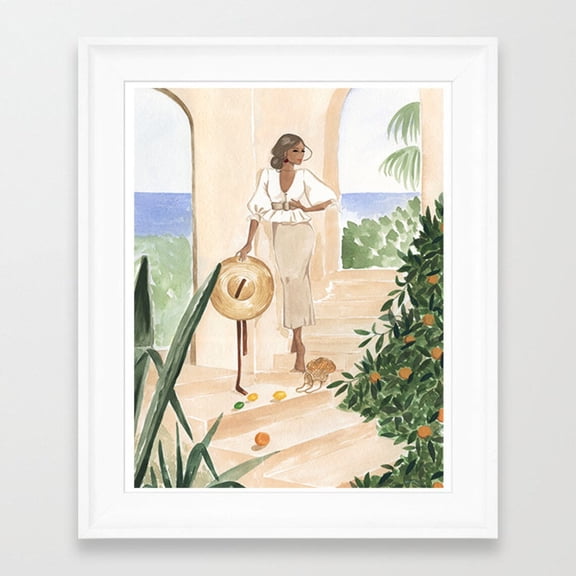 Sun House Print Tropical Style, Unframed Paper Print