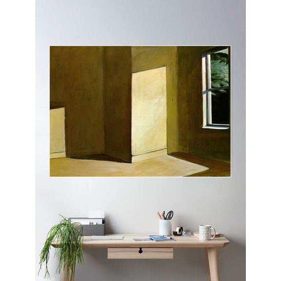 Sun In An Empty Room By Edward Hopper Poster Wall Art, Modern Wall Decor For Living Room Bedroom, 12x18 UNFRAMED