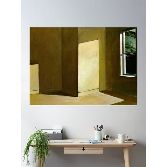 Sun In An Empty Room By Edward Hopper Poster Wall Art, Modern Wall Decor For Living Room Bedroom, 16x24 UNFRAMED