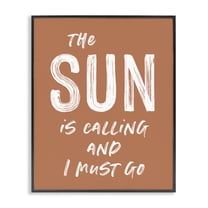 Sun Is Calling Must Go Black Framed Giclee Art, design by Lettered and Lined
