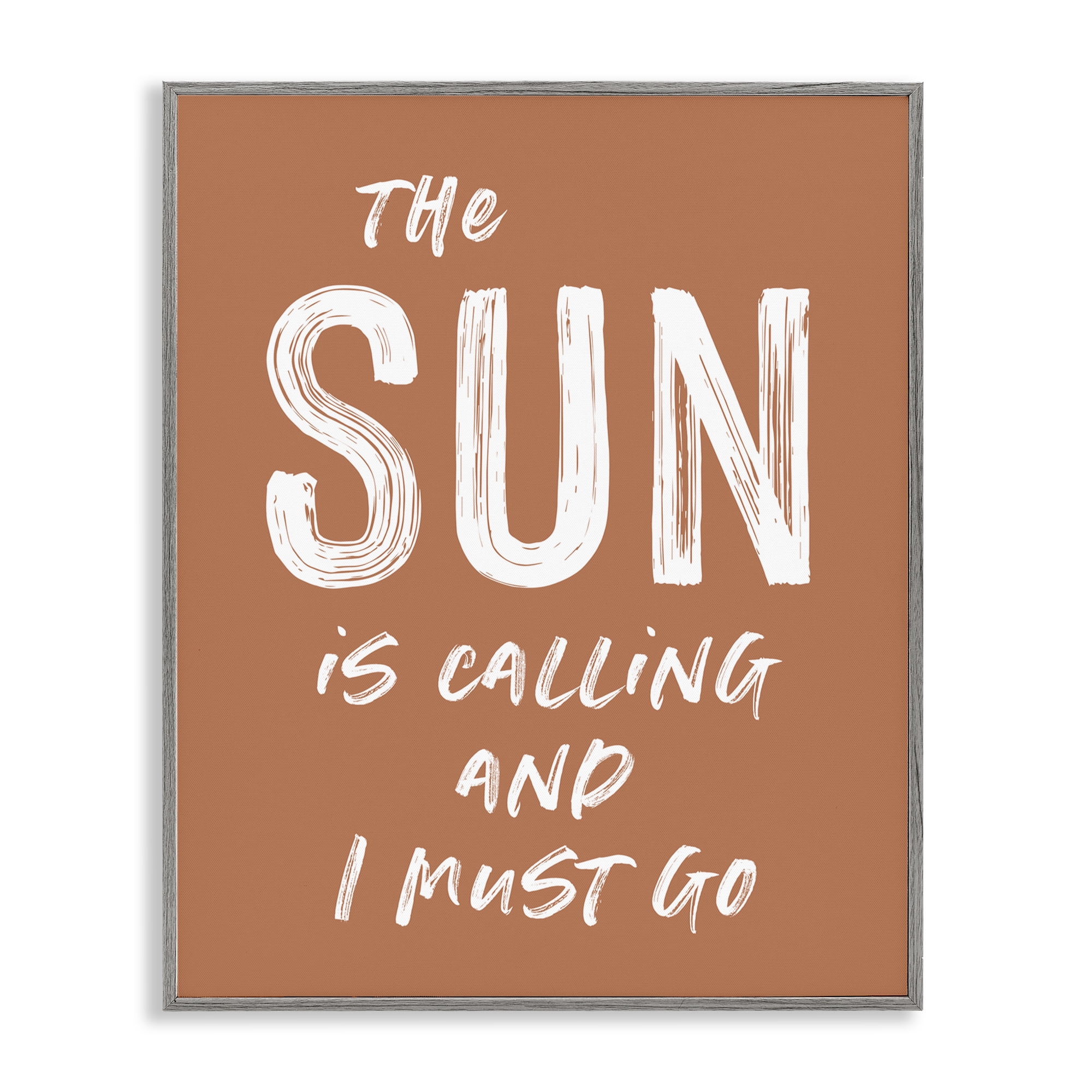 Sun Is Calling Must Go Gray Framed Giclee Art, design by Lettered and Lined