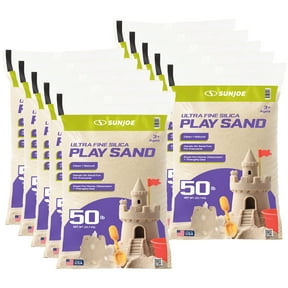 Sun Joe Ultra Fine Silica Play Sand for Outdoor Sandbox, Natural White, 50 lb Bag, 10 pack