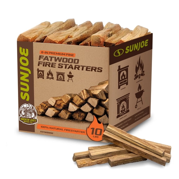 Sun Joe 10-Pound Fatwood Fire Starter Sticks for Fireplace, and Pits Use