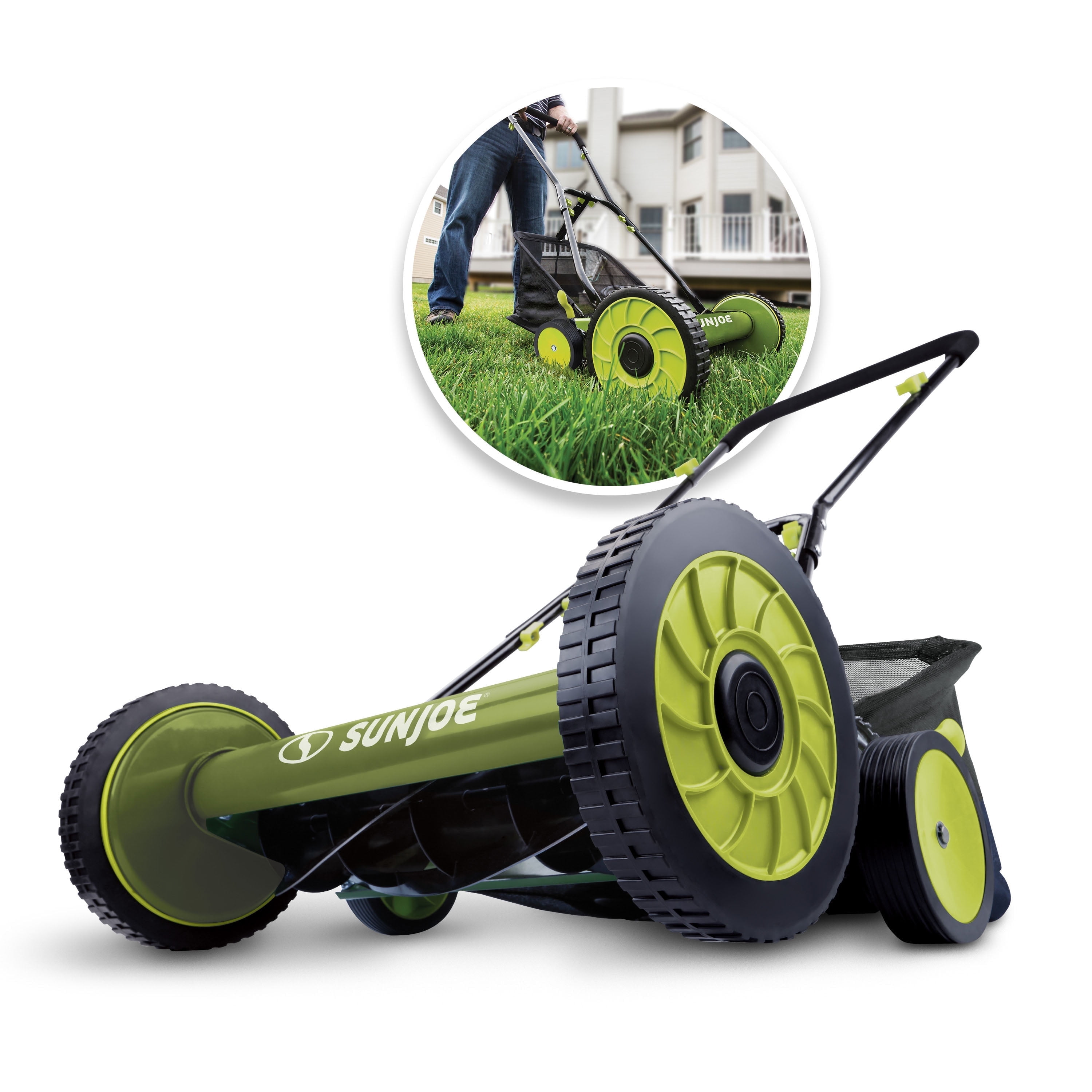 Sun Joe Walk Behind Push MJ501M 18 Inch Manual Reel Mower with