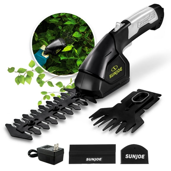 Sun Joe 2-in-1 7.2V Cordless Grass Shear & Hedger, 2x Blades, 1.5-Ah Battery + Charger