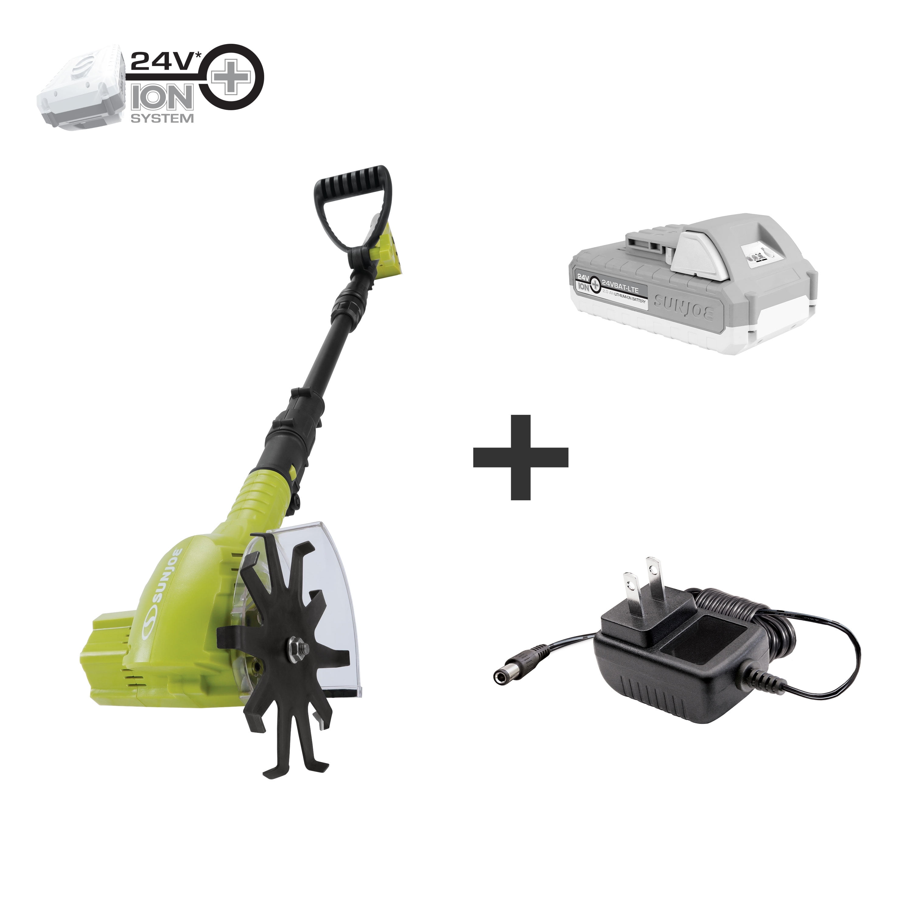 Sun Joe, Cordless Weeder Cultivator Kit, 24-Volt, 2.0-Ah Battery