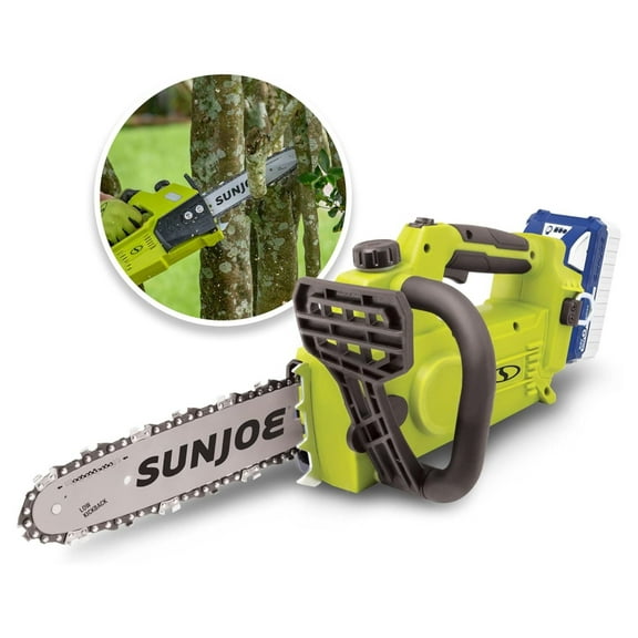 Sun Joe 10" Cordless Chain Saw, 24V Wood Cutting Tool Kit with Battery, 24V-10CS