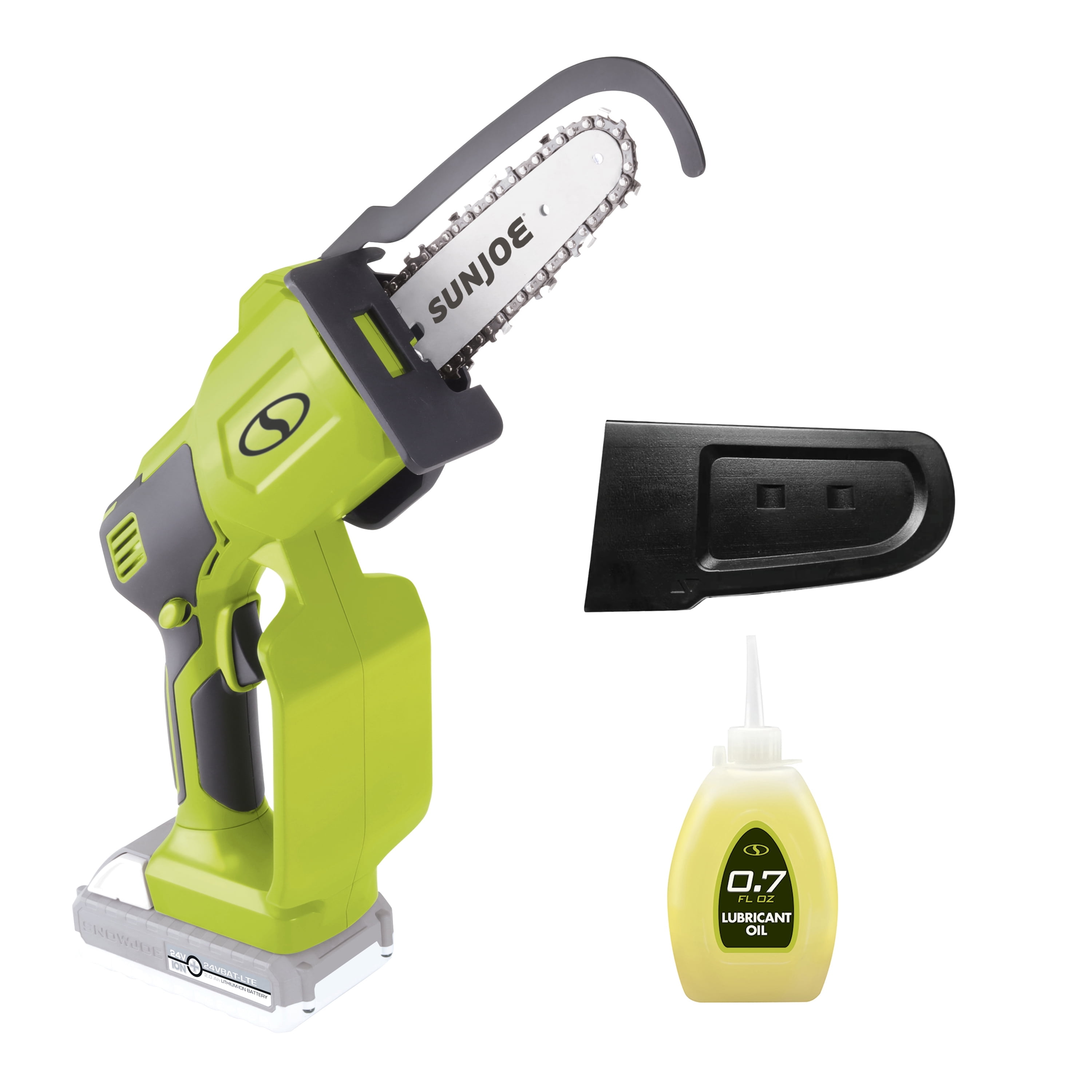 Sun Joe 24V Cordless 5-inch Handheld Pruning Chainsaw, 2.0-Ah Battery & Charger
