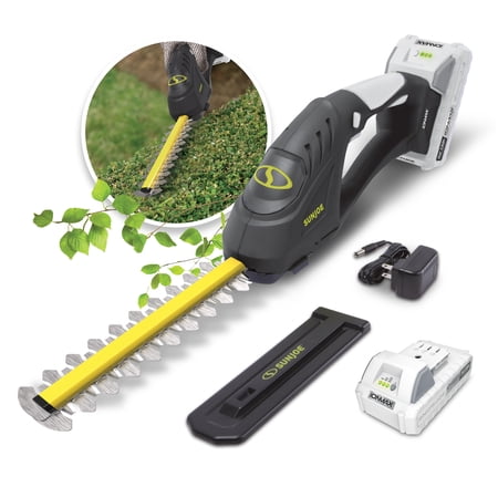 Sun Joe 24V Cordless Handheld Shrubber + Trimmer, 2.0-Ah Battery & Charger