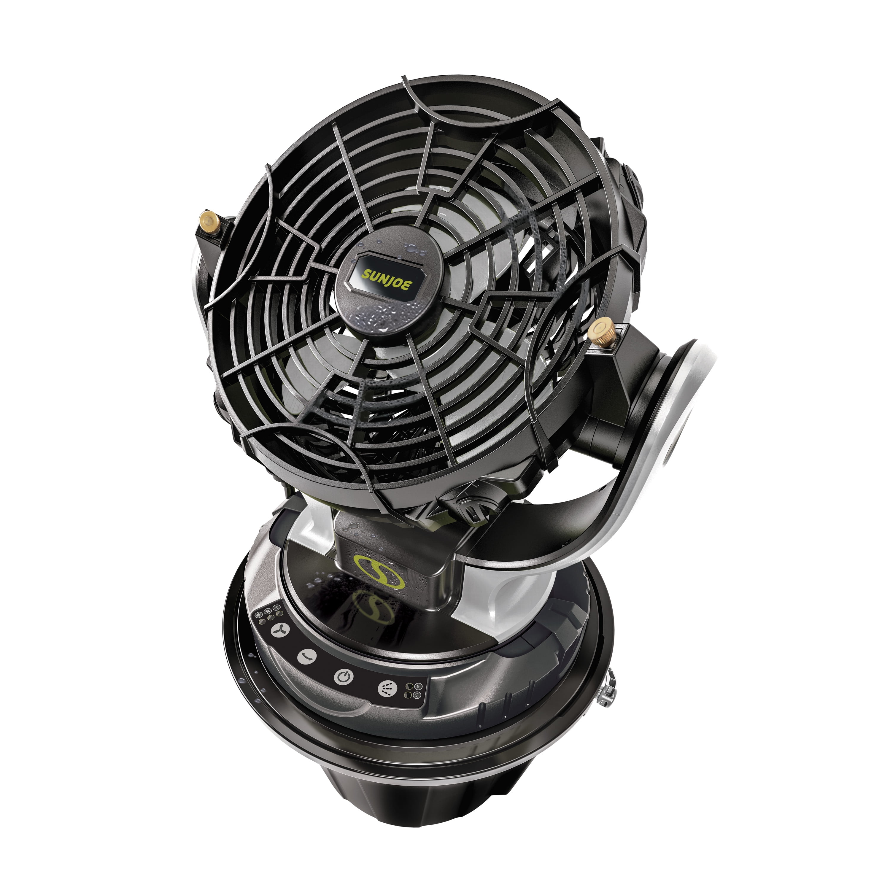 Black and Gray Portable Cordless Misting Fan with 6-Gallon Bucket
