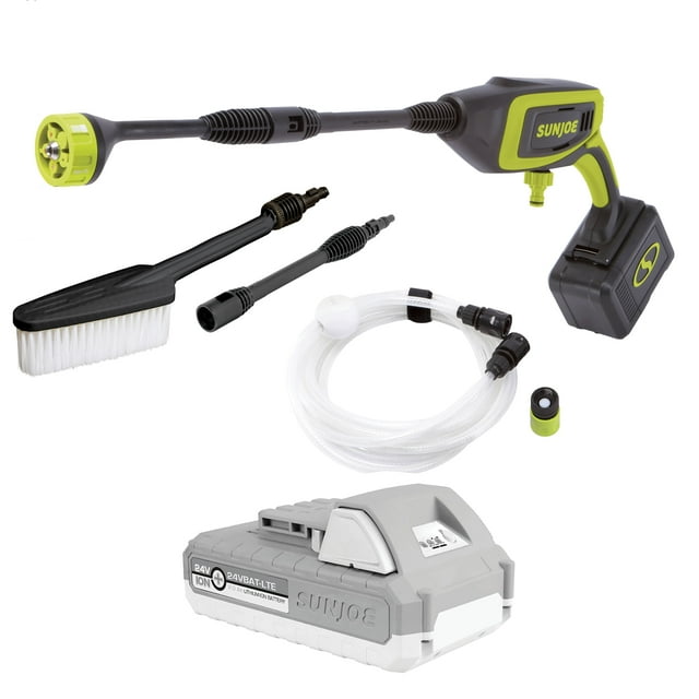 Sun Joe 24V Cordless Power Cleaner with Utility Brush, 2.0-Ah Battery & Charger