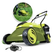 Sun Joe 28V Cordless 14" Brushless Push Lawn Mower, Adjustable Cutting Height, 5.0-Ah