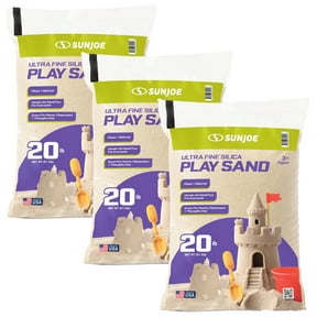 Sun Joe 3 Pack Ultra Fine Silica Play Sand, Sandboxes & Sensory Tables, 20 lbs, PLYSAND20