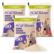 Sun Joe Ultra Fine Silica Play Sand for Outdoor Sandbox, Natural White, 50 lb Bag, 3 pack