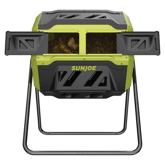 Sun Joe Outdoor Tumbling Composter, Dual Chamber, 2-10 Weeks Compost, 42 Gallon, SJ-CMPS1