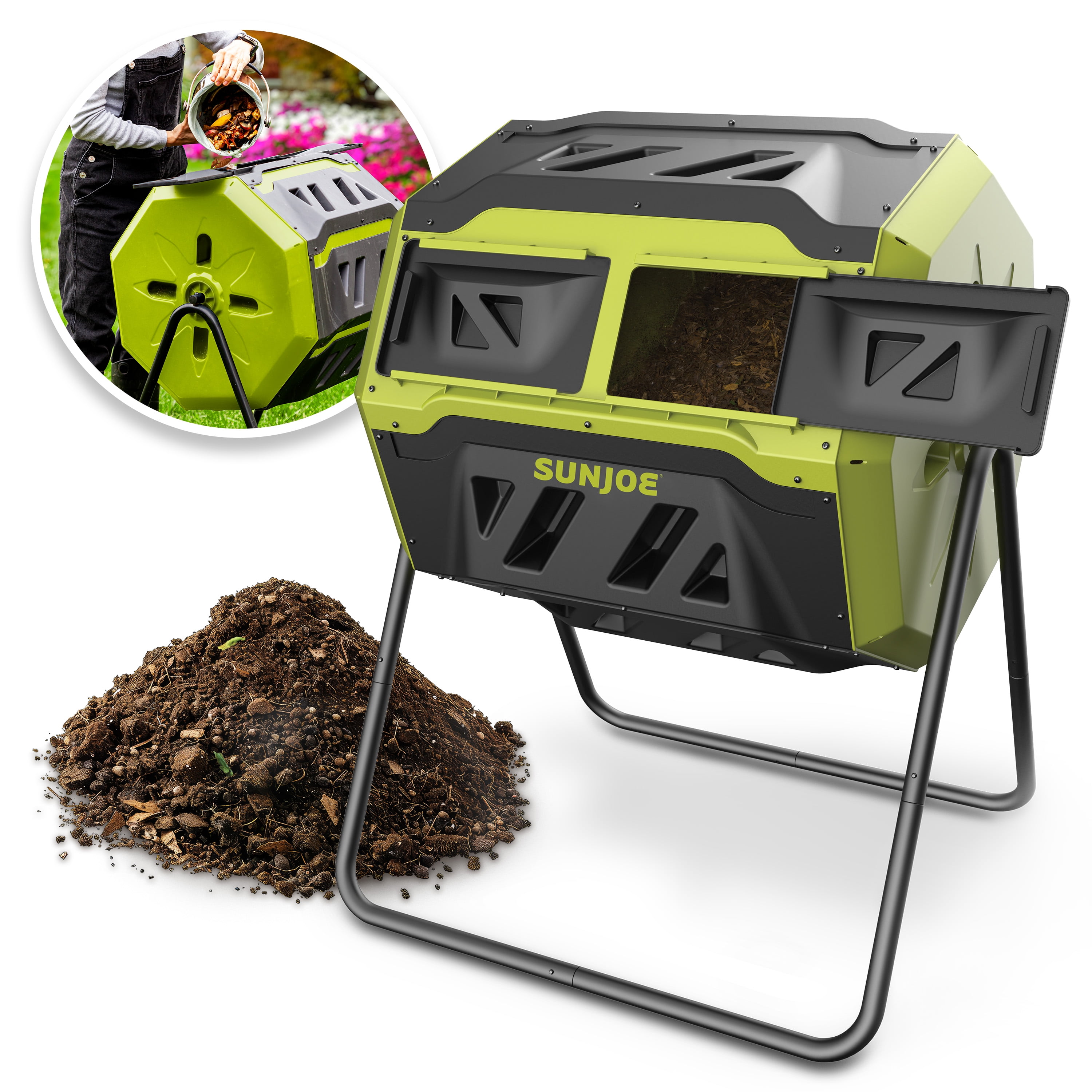 42 Gallon Green and Black Outdoor Tumbling Composter