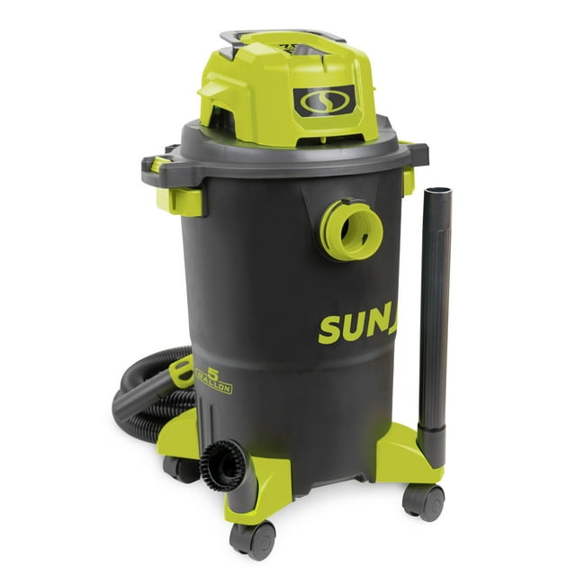 Sun Joe 5-gal Wet/Dry Shop Vacuum W/ HEPA Filtration, Cleaning Attachments, 1200-Watt, 7.0 Peak HP