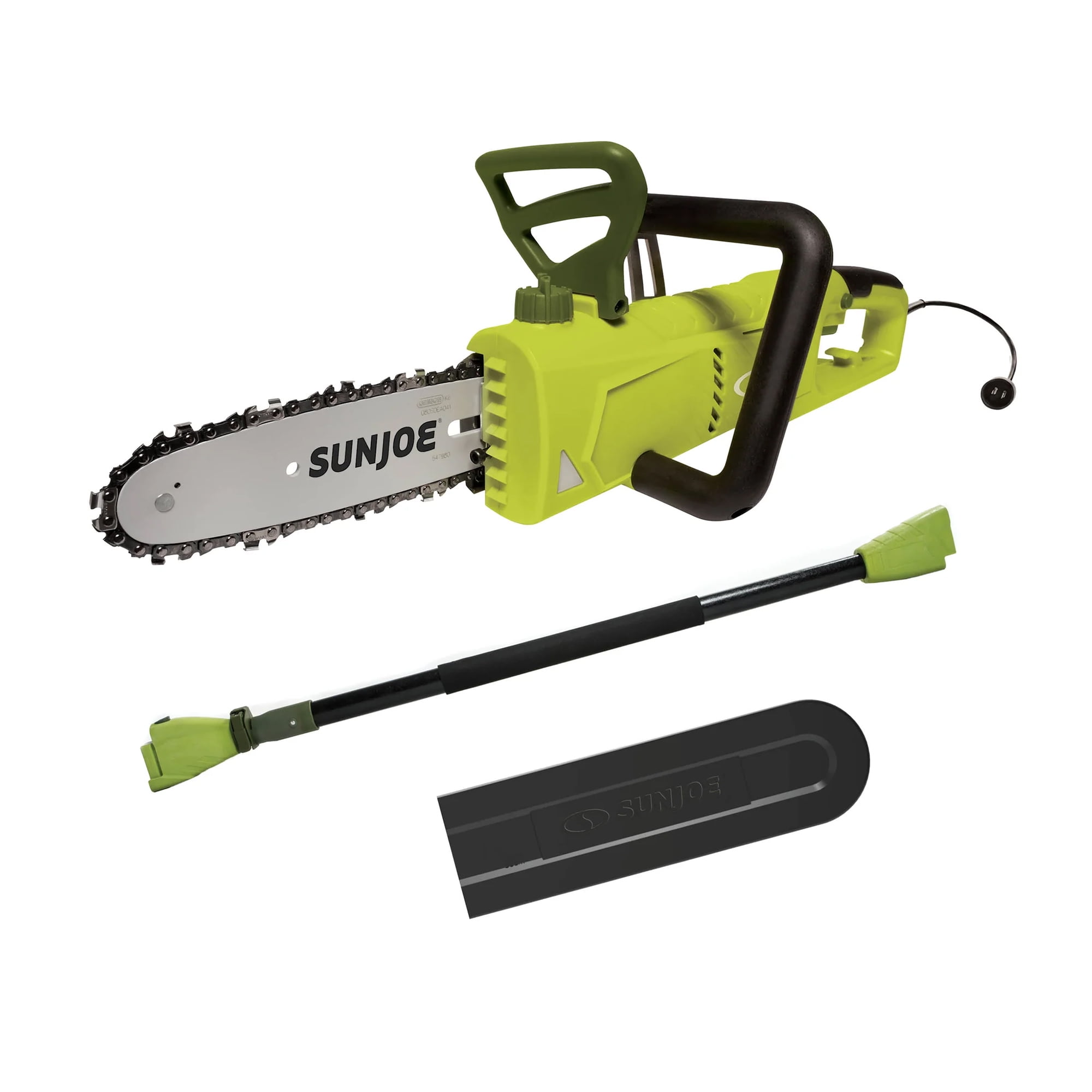 Sun Joe 8 Inch Electric Convertible Pole Chain Saw, 2-in-1 Cutting Tool, Green, SWJ805E