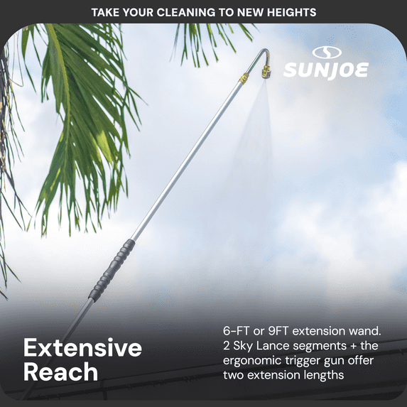 Sun Joe 9 Foot Universal Pressure Washer Sky Lance Extension Wand Kit, Black, SPX-SRL9
