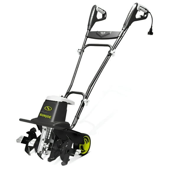 Sun Joe Electric Garden Tiller Cultivator, Steel Tines, 13.5 Amp, 16 Inch, TJ604E