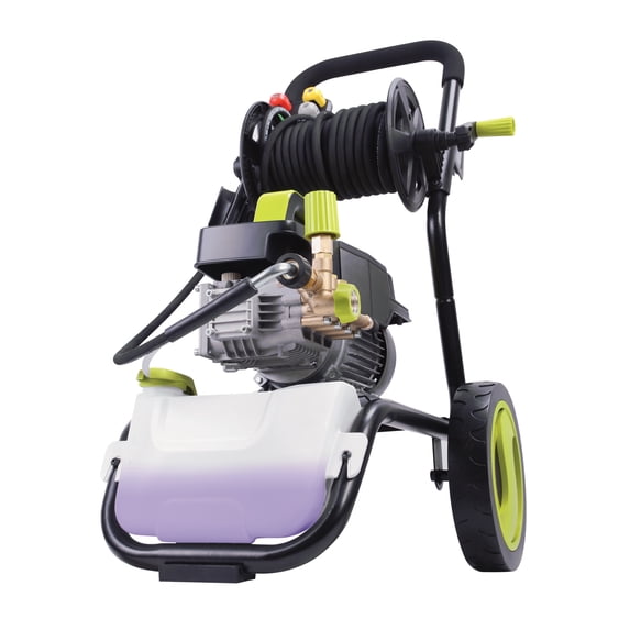 Sun Joe Electric Direct Drive Crank Shaft Pressure Washer, Hose Reel, Roll Cage, 13.5-Amp