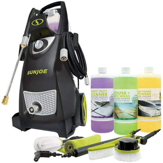 Sun Joe Electric Pressure Washer, Auto Cleaning System and 3 Pack Concentrate