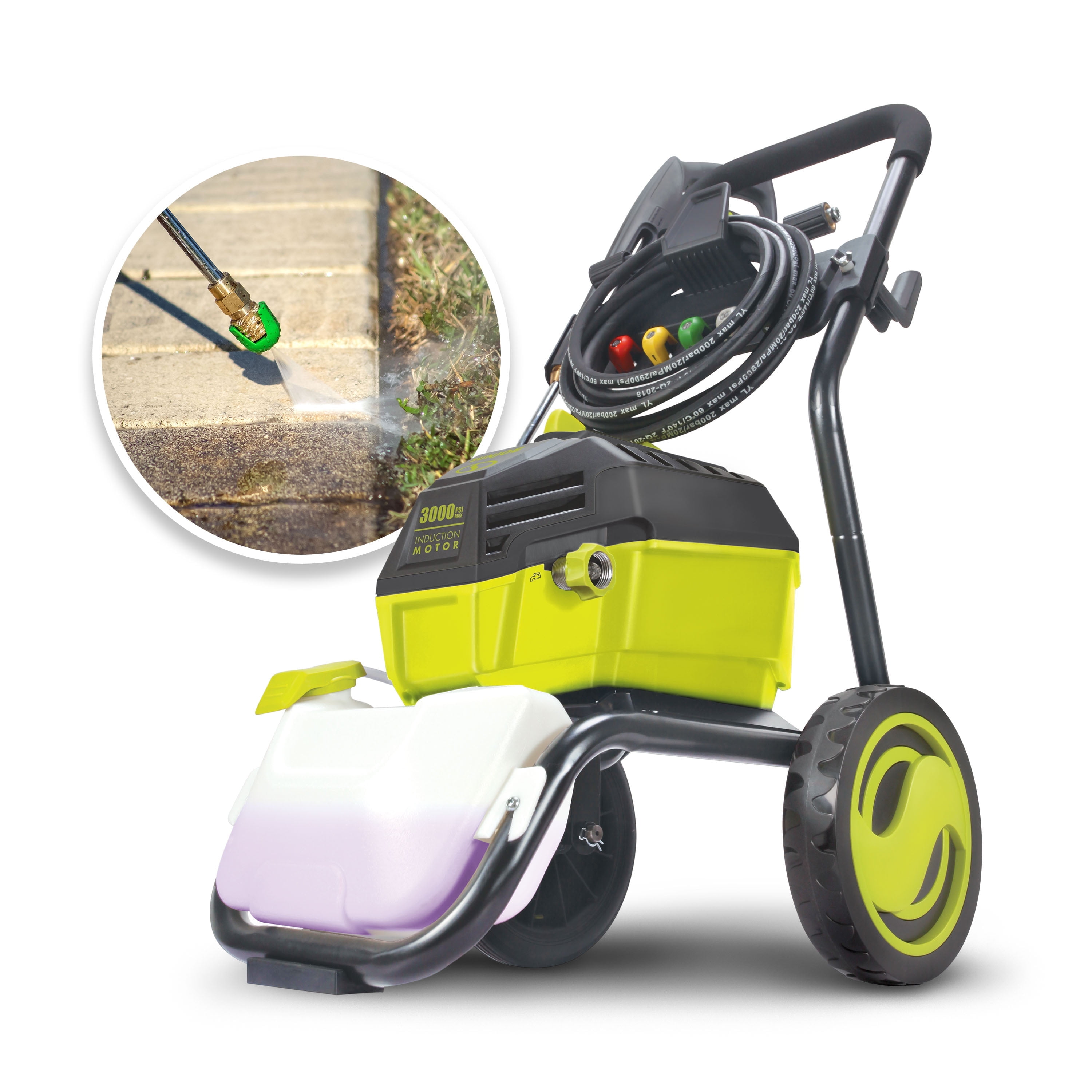 Sun Joe High Performance Electric Pressure Washer with Quick Connect Nozzles Extension Wand Brushless Induction Motor