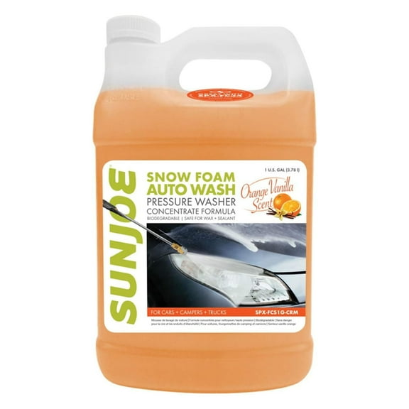 Sun Joe Premium Snow Foam Car Soap & Cleaner, 1 Gal, Orange-Vanilla Scent, SPX-FCS1G-CRM
