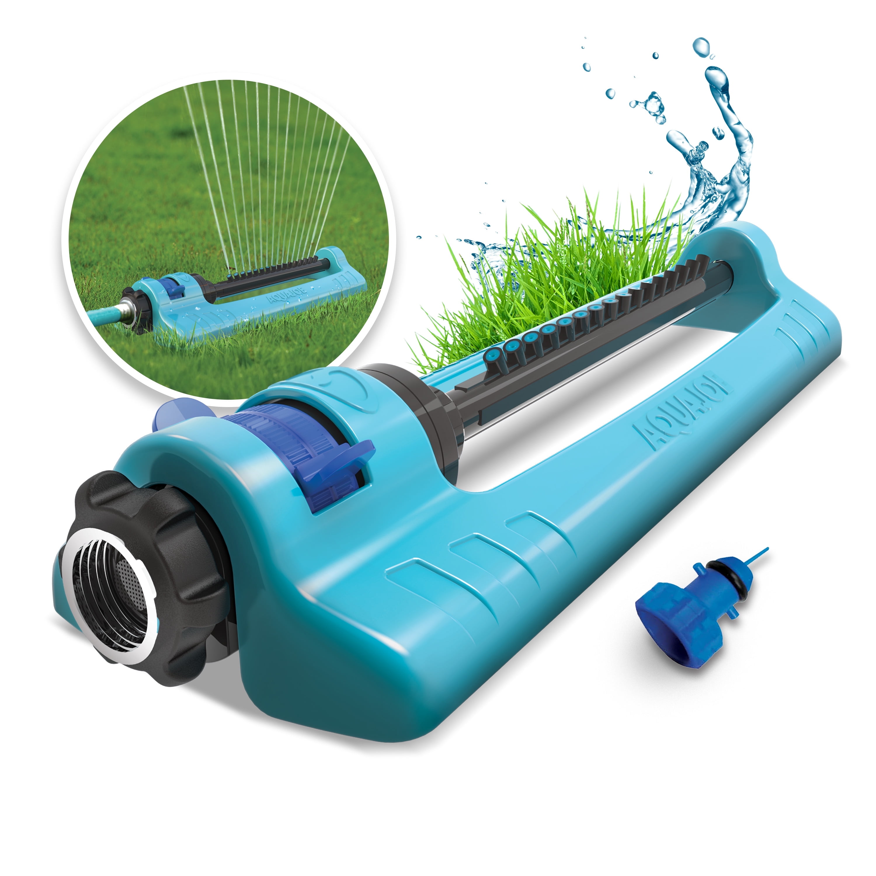 Aqua Joe Oscillating Metal Lawn Sprinkler, Adjustable Spray, 3,600 Sq. Ft. Max Coverage