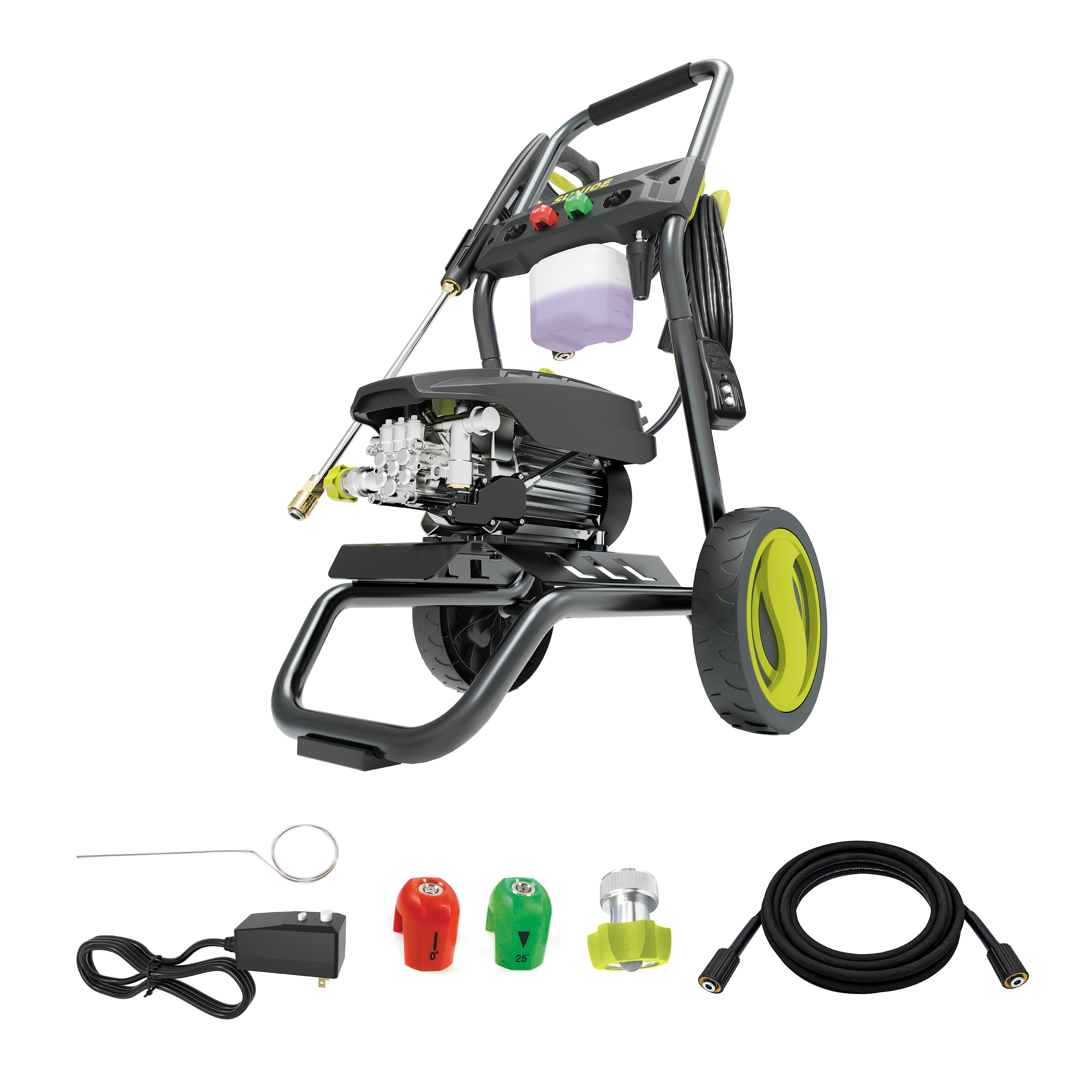 Sun Joe SPX8000-PRO High-Performance Brushless Induction Electric Pressure Washer W/ Steel Reinforced Hose, Quick Connect + Turbo Nozzles, & Metal Lance - image 1 of 10