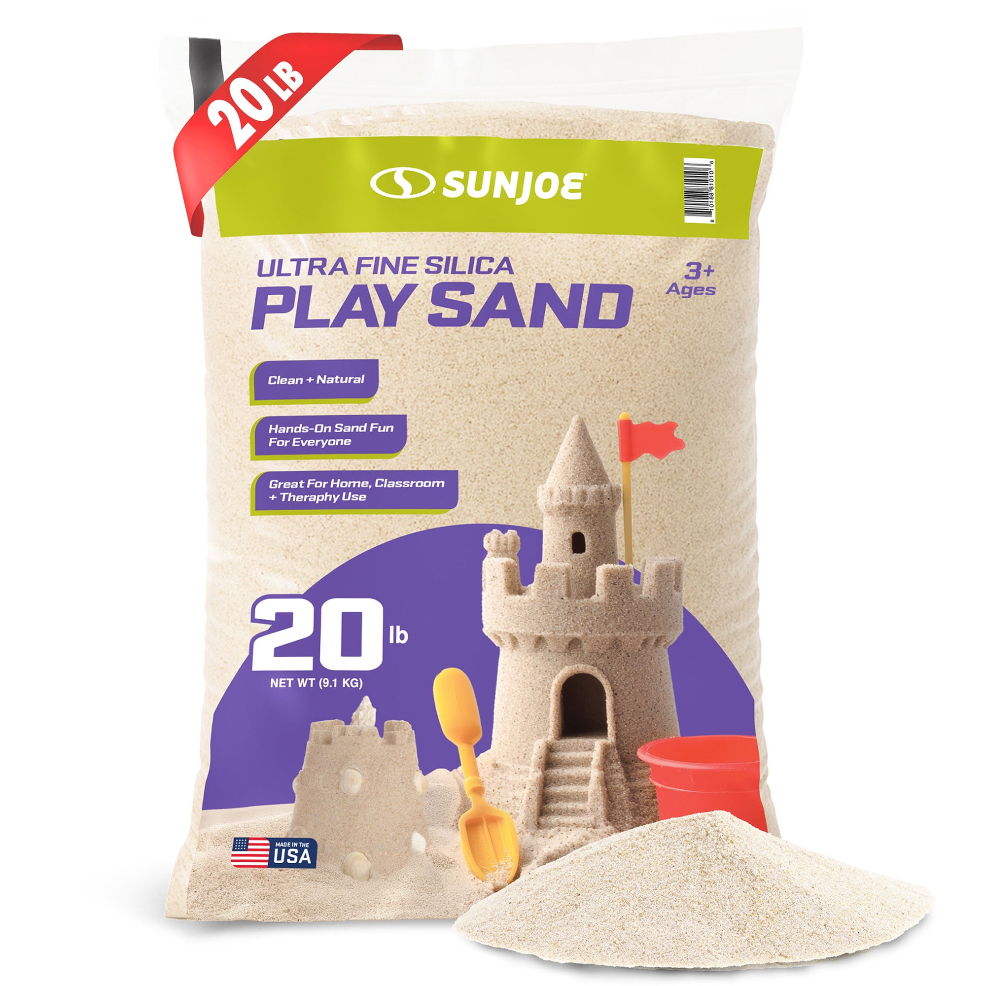 Sun Joe Ultra Fine Silica Play Sand for Sandboxes and Sensory