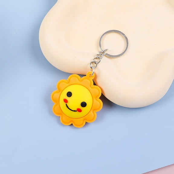 Sun Keychain - Cute PVC Soft Car Keychain, Decorative Keyring for Kids, Kindergarten Gift, Party Favors