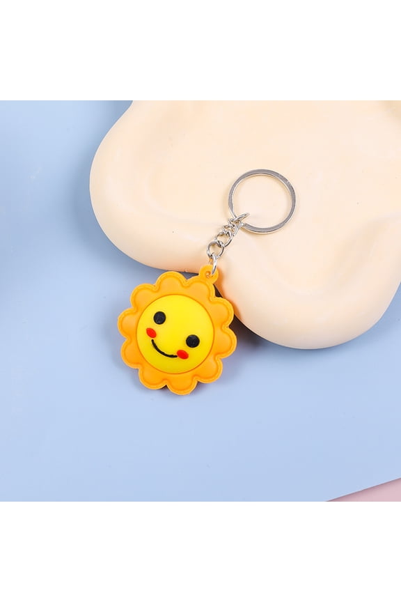 Sun Keychain - Cute PVC Soft Car Keychain, Decorative Keyring for Kids, Kindergarten Gift, Party Favors
