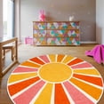 thumbnail image 1 of Sun Kids Rug,2.6 ft Rainbow Kids Rugs for Room,Non-Slip Washable Round Kid playroom rug,Ultra Soft Circle Nursery Rug Colorful Kids Area Rug for Kid Room Classroom Bedroom Living Room Decor（Pink）, 1 of 7