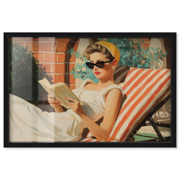 Sun-Kissed Chapters I Shadowbox Print Summer Decor by Art Remedy, Black Frame, 15 x 10