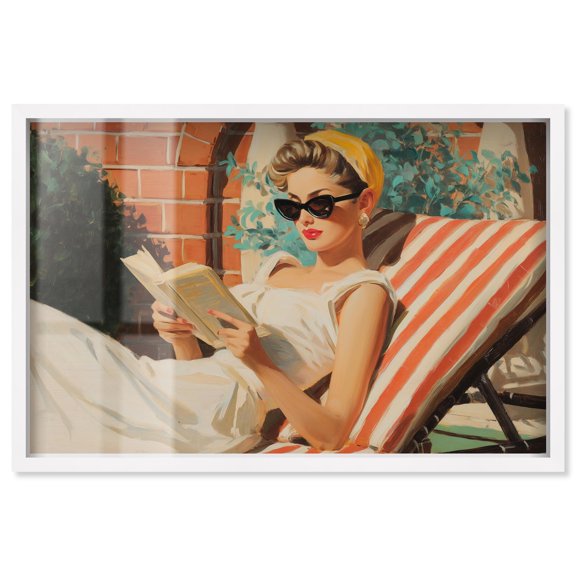 Sun-Kissed Chapters I Shadowbox Print Summer Decor by Art Remedy, White Frame, 15 x 10