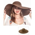 thumbnail image 1 of Sun-Kissed Elegance: Stylish Straw Floppy Hat for Effortless Summer Glamour Brown, 1 of 1