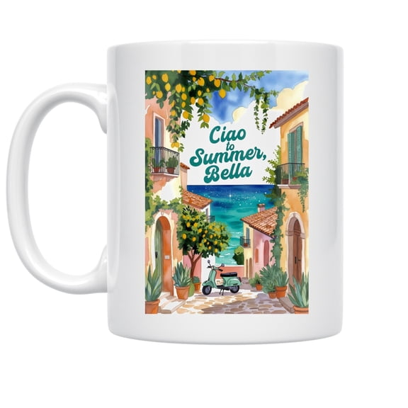 Sun-Kissed Mediterranean Design - Travel Enthusiast - 11 oz Ceramic Coffee Mug