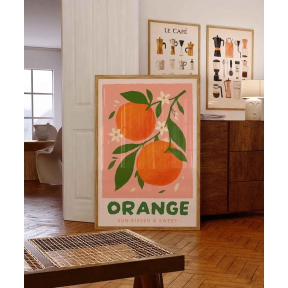 Sun-Kissed Orange Kitchen Poster, Unframed Paper Poster 8x10in
