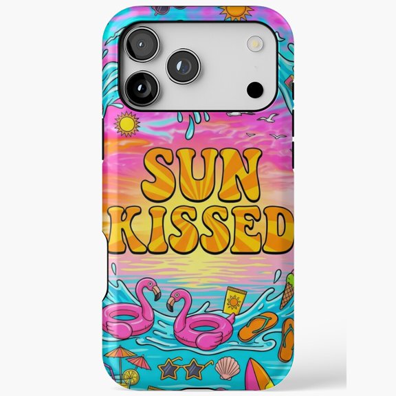 Sun Kissed Retro Summer Beach Flamingo for iPhone Case 11 through 17 Pro Max