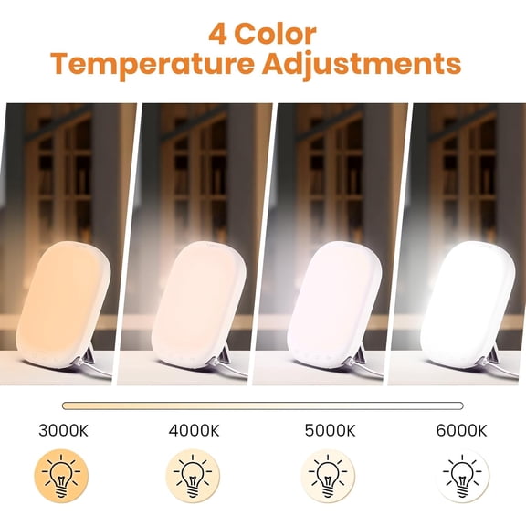 Sun Lamp 10,000 Lux Daylight Lamp with Memory Function 5 Adjustable Brightness Levels 4 Color Temperature 4 Timer Funtion Sunlight Lamp Mountable Support Smart Plug