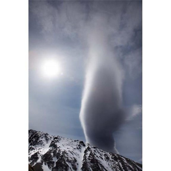 Sun & Lenticular Cloud Over Ohau Range Canterbury South Island New Zealand Print by David Wall