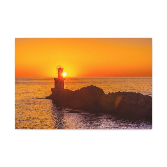 Sun Lighthouse Sunset Forest Floral Nature Photography Canvas Wall Art for Home Decor Ready-to-Hang