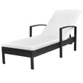 thumbnail image 1 of Sun Lounger with Cushion Poly Rattan Black, 1 of 6