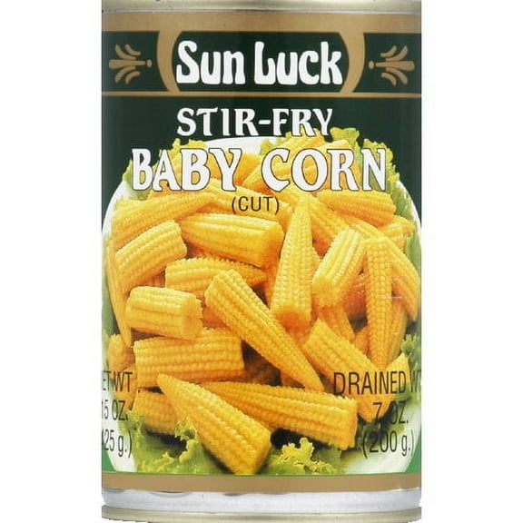 Sun Luck Stir Fry Cut Baby Corn, 15 oz (Pack of 6)