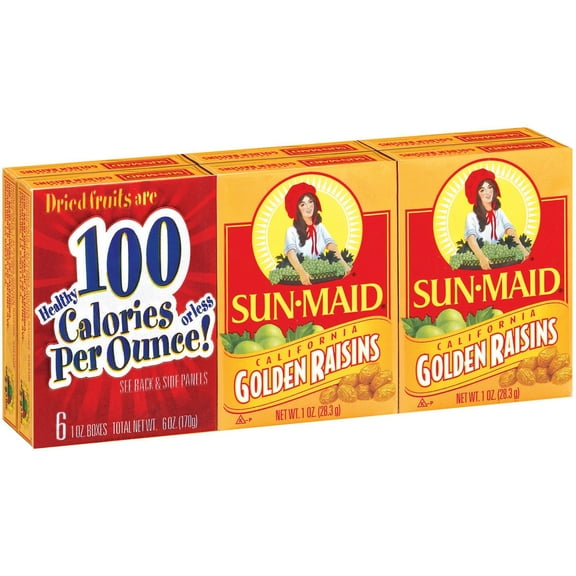 Sun-Maid California Golden Raisins, 1 Oz., 6 Count