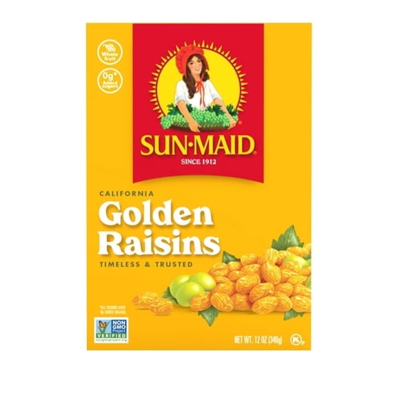 Sun-Maid California Golden Raisins 12oz Bag in a Box - 4 Pack